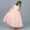 Abiti da ragazza in pizzo 5-14 anni Dressa per bambini per ragazze Tulle Long Abito da ragazza vestito principessa Pageant Abito da adolescente Formale