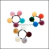 Hair Aessories Baby, Kids & Maternity Korean Cololf Fur Ball Elastic Bands For Girls Women Ties Ponytail Holder Rubber Scrunchy Drop Deliver