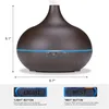 Wood Essential Oil Diffuser Air Humidifier Cool Mist Aromatherapy Ultrasonic With Remote Control 7color LED Light 550ml Humidifie3128020