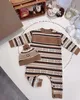 Hohe qualität Baby Strampler Gestrickte Neugeborenen Jungen Overall Mit Hut Outfits Langarm Herbst frühling Infant Mädchen Overalls Winter Warm4882353