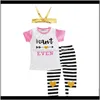 Bebek Bebek Annelik Bırak Teslimat 2021 Kız Moda Giyim Setleri Mektuplar Geometrik Şekil Baskı Rahat Takım Elbise Bebek Kıyafetleri Çocuklar Kısa Tops
