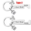 1/2Pcs Home Keychain Engraved Our First Home House Keyring 2021 2022 Couples Housewarming Gifts Lovely Gift For New Home Owners G1019