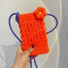 Sacs de soirée Mignon creux tricoté sac à bandoulière pour femmes à la main tissé fleur épaule dame petit téléphone sac à main décontracté messager 2022