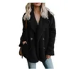 Vinter Tjock Varm Teddy Coat Kvinna Lappel Långärmad Fluffig Hårig Fake Fur Jackor Kvinna Knappfickor Plus Size Overcoat 210910