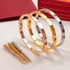 316L Titanium Lover Bangles Armband för kvinnor Mode Skruvmejsel Armband Bröllop Bangle Rose Gold Thanksgiving Day Present Armband med Original Box