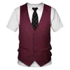 Black Suit Vest 3D Funny Printed T Shirt Men Funny Hip Hop Mens Slim Fit Tshirts Halloween Cosplay Costume for Boy Youth 210522
