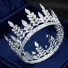 2019 New Gorgeous Crystal Wedding Crown Charm Metal Leaves Bridal Crown Tiaras Queen King Circle Diadem Hair Smycken Ornaments x0625