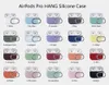 Custodia in silicone per Airpods 3 2021 Nuovo supporto per anello con moschettone portatile Design monopezzo Morbido auricolare protettivo per AirPods (3a generazione)