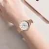 Unikalne Kobiety Okrągły Zegarek Rose Gold Lady Elegancki Wristwatch Sunkta Marka Minimalizm Casual Dress Watch dla Zegar Prezentowy 210517