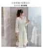 Spring Temperament Shirt Sukienka Vestidos Kobiet Turn Down Collar Slim Vintage Szyfonowy Drukowany Office Midi Dress 210514