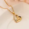 18 K Прекрасное золото в форме сердца CZ ювелирные изделия подвесных ожерелья женщин африканские свадьбы свадебные годовщины партии подарки