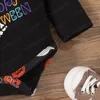 Dziewczyna Boy Odzież Ustaw Halloween Ghost Bluzy + Spodnie + Kapelusz Cosplay Miękkie ubrania dla dzieci Trzy kawałki zestawy 3-24 miesięcy