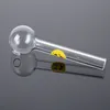 4 Inch Mini Smoking Pipe Smile Logo Hand Pipes Thck Pyrex Glass Oil Burner Pipes Spoon Tobacco Tool Small Dab Rigs