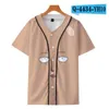 Custom Man Baseball Jersey Przyciski Homme Koszulki 3D Wydrukowana Koszula Streetwear Tees Koszulki Hip Hop Odzież Front and Back Drukuj Dobry 066