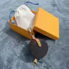 Leather Zipper Wallet Coin Purse Designer Earphones Pouch Mini Round Earphone Bag for AirPods with Retail Box #1854300L