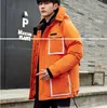 남성 다운 재킷 겨울 여자 다운 jackets 올빼미 반사 남자 파카 긴 슬리브 소매 코트 오렌지 따뜻한 두꺼운 포켓 후드 스웨터 313Z