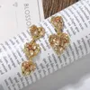 Fashion élégant Asymétrie brillante Strass Strass Dangle Boucles d'oreilles Femmes Coréen Charme Cristal Boucle d'oreille Bijoux