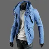 Formato asiatico S-5xl Giacca da uomo Autunno Inverno Maschile Solido Cappotto con cappuccio Giacca a vento in cotone Cerniera Slim Fit Tasca Capispalla Y73 211029