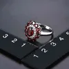 Hutang Natural Mozambique Gannet 925 серебряный кольцо красный драгоценный камень твердого 925 стерлингов стерлингов стерлингов, изысканные элегантные женщины ювелирные изделия 211217