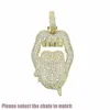 14K Copper Tongue Iced Out Bling 5a Cz Sexig Mouth Pendant Necklace Dollar Symbol Micro Pave Cubic Zirconia Jewelry232U