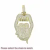 14K Tongue en cuivre Iced Out Bling 5a Cz Sexy Mouth Pendant Collier Symbole Micro Pave