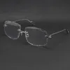 Grossistförsäljning Rimless T8200762 Unisex silver guld metallbåge Glasögon lunetter körglasögon C Dekoration glasögon bågar män Kvinnor Cut top Lens