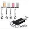 6 Colors Aluminium Alloy Micro USB To Type C Adapter Converter Connector For Phone Tablet With Lanyard Phone Accessories