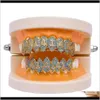 Grillz, Dental Body Drop Delivery 2021 Luxury Designer Jewelry Mens Hip Hop Dents Teeth Grillz Iced Out Diamond Grills Rock DJ Rapper Bling S