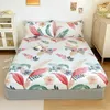 BonenJoy 100% Bomull Fitted Bed Sheet Queen / King Size Couvre Lit Flower Bottom For Home Lencol Cama Casal (ingen örngott) 211110