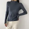 Зимняя тонкая пуловер джемпер вязаный свитер женщин повседневная твердая водолазка женская женская одежда тянуть FEMME 12124 210508