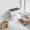 Simple Wall Mounted Adhesive Tissue Box Napkin Holder Desktop Tray Bathroom Paper Towel Storage Kitchen Napkin Container