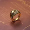 Cluster Ringe Vintage Muslim Islamischer Ring Legierung Hohe Qualität Männer Statement Schmuck Naher Osten Arabisch Anel Hoop250f