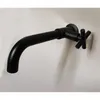 Chrome Black Out Deur Tuin Waskraan Wall Mount Sink Cold Water Tap Massief Messing Badkamer Hardware 210724