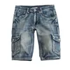 Jeans pour hommes Kiovno Mode Hommes Cargo Casual Denim Shorts Droite Lavé Court pour Homme Taille 29-38 Multi Pockets302z