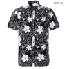 Camisas casuais masculinas de algodão puro havaiano estampa floral camisa curta de manga curta
