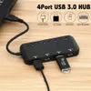 USB 3.0 HUB 4 Порты Быстрая скорость Ультра-тонкий USB3.0 Тип C Сплиттер Светодиодный индикатор Отдельных коммутаторов для компьютера клавиатуры PC