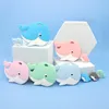 Tecknad djur whale baby silikon teether bpa mat gratis silikon tandvård nippel klipp silikon pärla pendant diy tenn leksaker