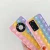 Push bubble squeeze toy Samsung mobile phone case creative silicone soft phone cases note20 protective cover