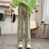 Neploe Coreano Tie Dye Pantaloni Della Tuta Delle Donne di Modo Allentato Drappo Pantaloni A Vita Alta Casual Pantaloni Gamba Larga Dritta Mujer Pantalones 210422