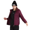 サンテロンの冬の女性の暖かいスポーツパッドのジャケットのコート超軽量屋外服の外装スリム短いパーカー携帯用店バッグ211130