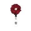 Retrátil Flor Badge Carretel Lanyard Cartão Distintivo Holder Ski Pass Multipurpose Chaveiro Chaveiro Metal Anti-Lost Clip Clip Office