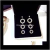 Super Glittering Ins Designer de moda na moda Luxury Diamond Zircon Multi Circles Dangle Brincos de lustre para mulheres meninas x9cmf 8763191