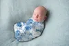 Baby Swaddle Blanket Turban Bow Headband 2 st Sova väskor Wrap Ins Toddler Cartoon Sleep Sacks Prop successivt