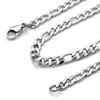 3mm / 5mm / 7mm / 10mm rostfritt stål Flat Figaro Curb Cuban Chain Link för män Kvinnor Halsband 18-30 tums längd med sammetväska