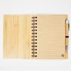Spiral Notebook Wood Bamboo Cover Notebooks Notepad With Pen Student Environmental Notepads wholesale Schools Supplies RRD13422