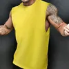 Solide Débardeur Hommes D'été Marque Workout Gym Vêtements Sans Manches Élasticité Musculaire Hommes Tops Sports Fitness Homme Sportswear Tops 210524