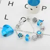 Bleu alliage zircon bracelet femmes Dreamcatcher Verre Perle Bracelet De Mode DIY Vente Chaude Perles Bracelets cadeau femme avec pochette