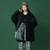 Casaco de impressão de grandes dimensões vintage estilo japão fêmea harajuku streetwear windbreaker casual hip hop bombardeiro 210510