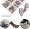 quality red 6 grids Nail flat mix colour AB porcelain white champagne nail jewelry diy nail art act AB Rhinestones