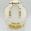 Earrings & Necklace 2021 High Quality Dubai 3color Jewelry Set Nigerian Wedding African Sets Parure Bijoux